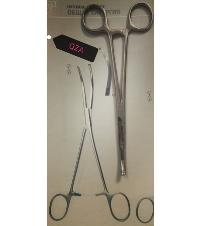 Затискач з кремальєрою для кріплення білизни до брюшини 20 см